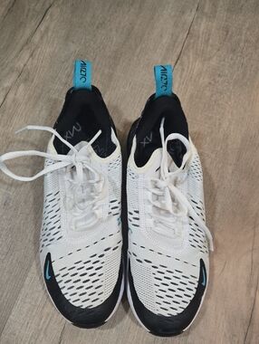 Nike White & Black Athletic Sneakers with Teal Accents